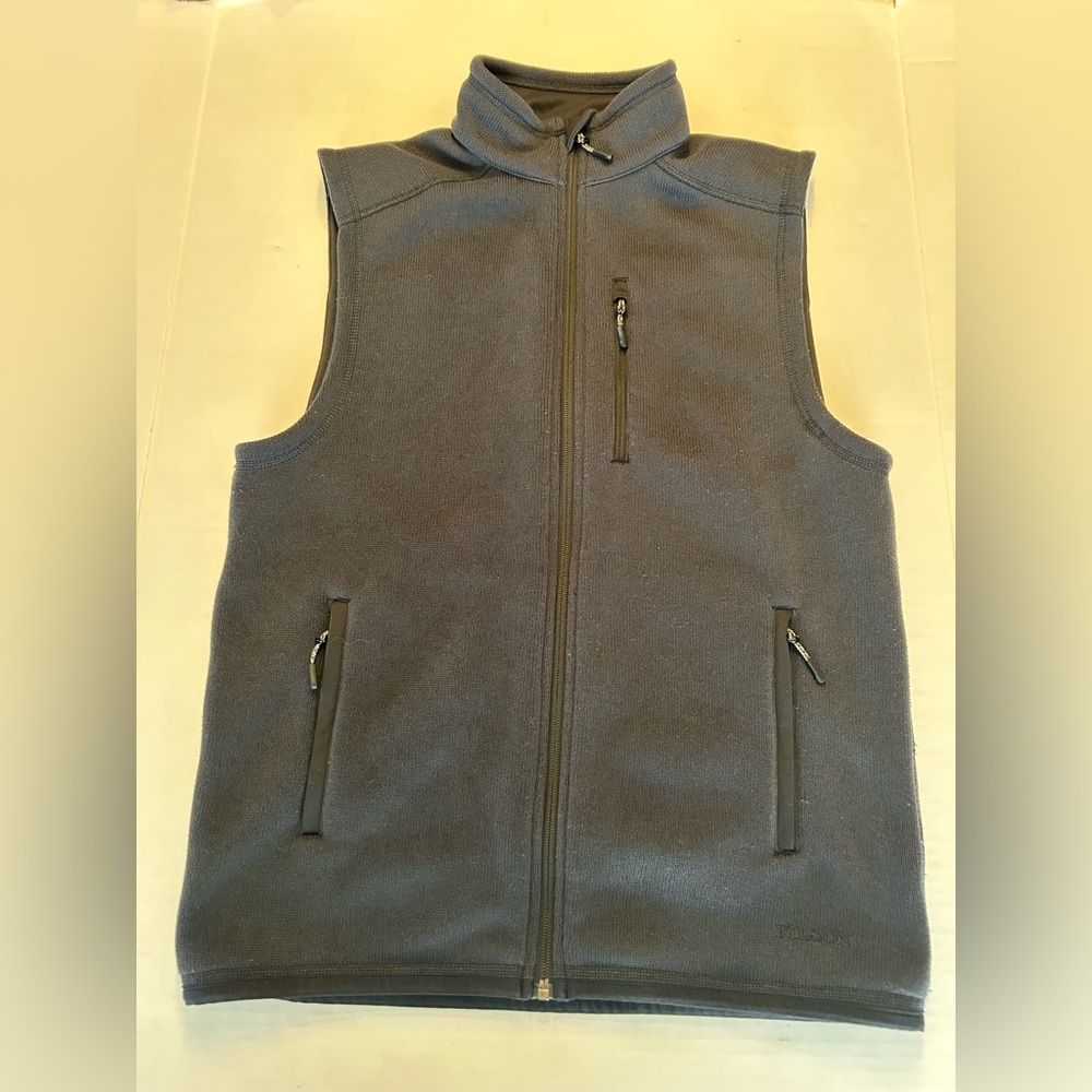Filson Ridgeway Fleece Vest Men’s Size Small Navy Blue - Picture 2 of 8